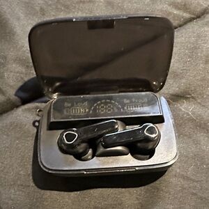 Black Wireless Earbuds with Charging Case